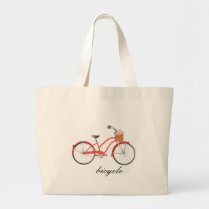 Bolsa Tote Grande Bicicleta vermelha