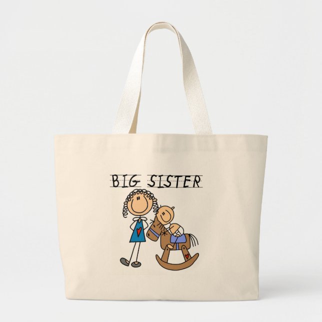 Bolsa Tote Grande Big Sister Baby Brother T-shirts e presentes (Frente)