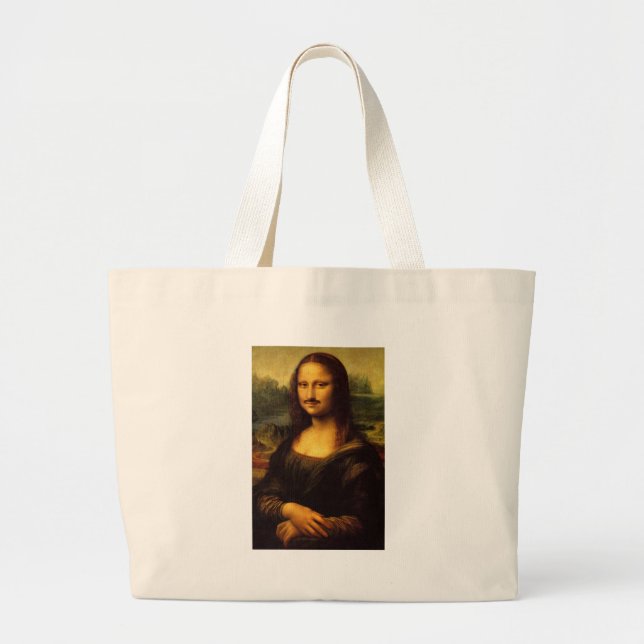 Bolsa Tote Grande bigode de mona lisa (Frente)