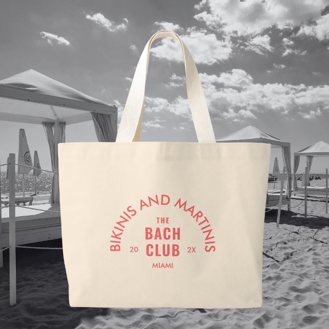 Bolsa Tote Grande Bikinis E Martinis, O Costume Do Bach Club (Criador carregado)