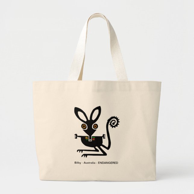 Bolsa Tote Grande BILBY desenhado à mão - Austrália - Vida selvagem  (Frente)
