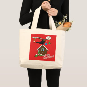 Bolsa Tote Grande Bird House Feliz Natal