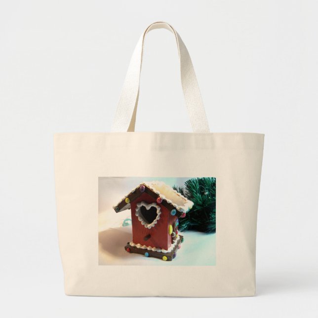 Bolsa Tote Grande Birdhouse do pão-de-espécie (Frente)