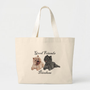 Bolsa Tote Grande Black & Brown Cairn Terriers