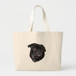 Bolsa Tote Grande Black Funny Pug