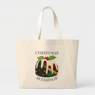 Bolsa Tote Grande Black History USA Flag CHRISTMAS PUDDING