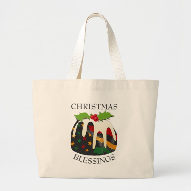 Bolsa Tote Grande Black History USA Flag CHRISTMAS PUDDING (Frente)