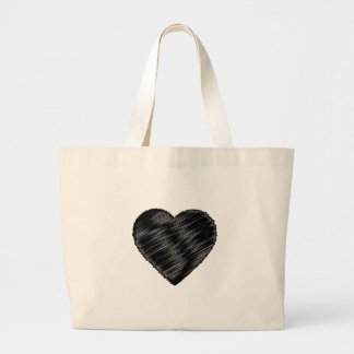 Bolsa Tote Grande Black Strip Heart