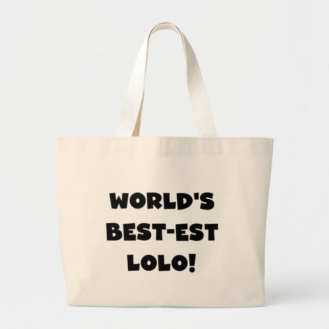 Bolsa Tote Grande Black Text Best Lolo T-shirts e presentes (Frente)