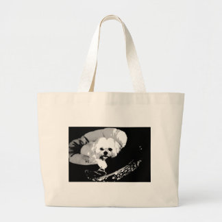 Bolsa Tote Grande Blond Lhasa apso in a dog bed