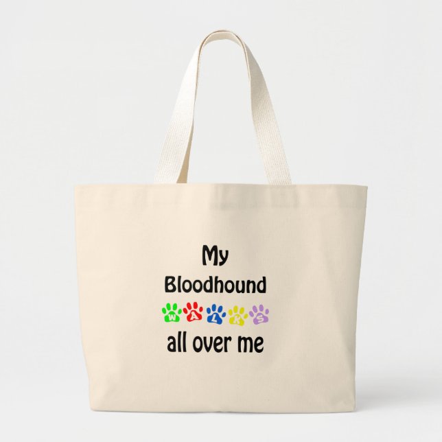 Bolsa Tote Grande Bloodhound Walks Design (Frente)
