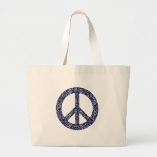 Bolsa Tote Grande Blue Bandana - Sinal de paz