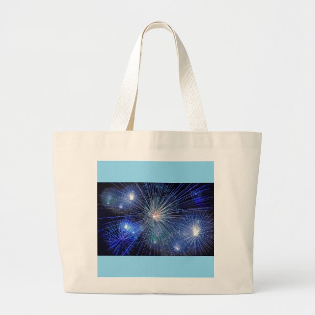 Bolsa Tote Grande blue fireworks  (Frente)