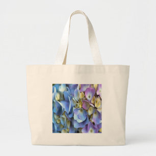 Bolsa Tote Grande Blue Hydrangea Shrub Artístico Bossom