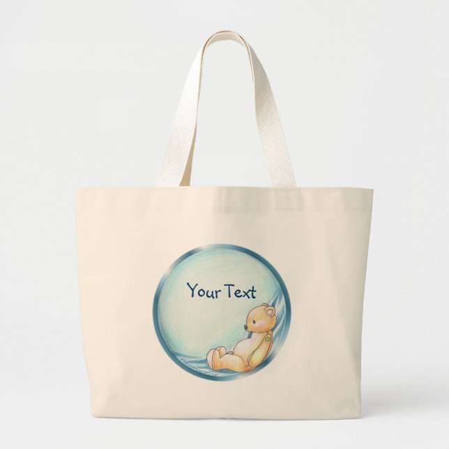 Bolsa Tote Grande Blue Teddybear Bag (Frente)