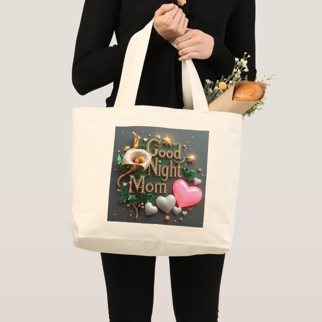 Bolsa Tote Grande Boa Noite, Mãe - Glamor Edition Tote Bag (Frente (produto))
