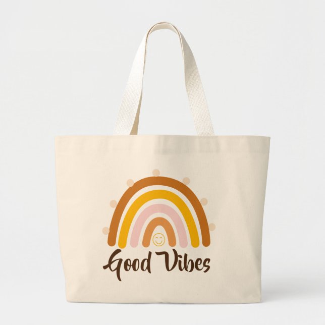 Bolsa Tote Grande Boas Víblias - Arco-íris Boas Víblias (Frente)