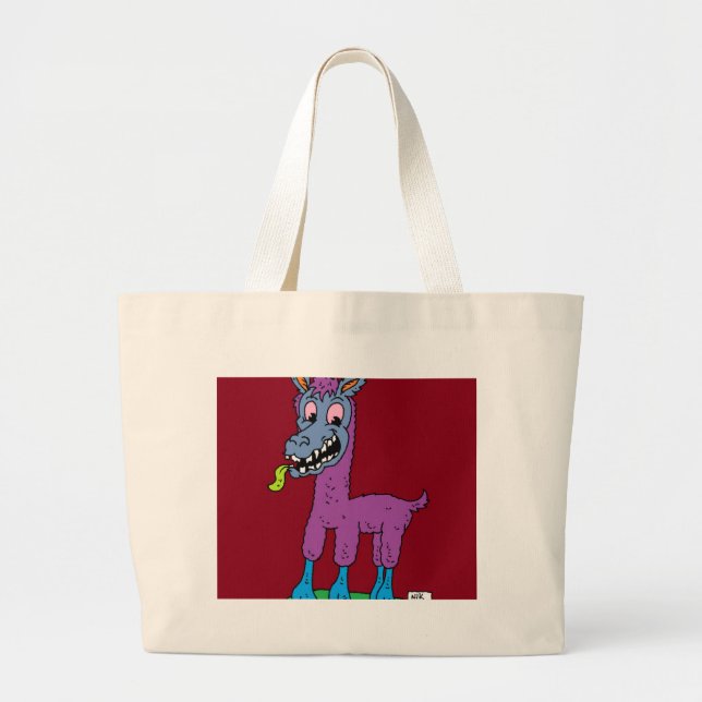 Bolsa Tote Grande Bobo Lama Monster (Frente)