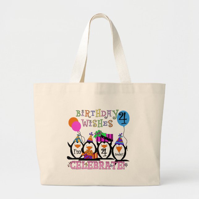 Bolsa Tote Grande Bobo Pinguins 4º t-shirts e presentes (Frente)