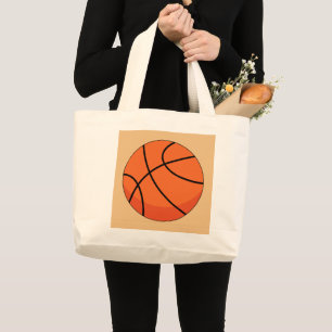 Bolsa Tote Grande Bola de Basquete de Cartoon