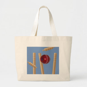 Bolsa Tote Grande Bola De Críquete E Pedaços,