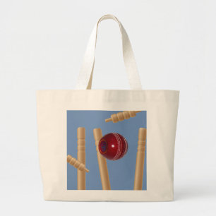 Bolsa Tote Grande Bola De Críquete E Pedaços,