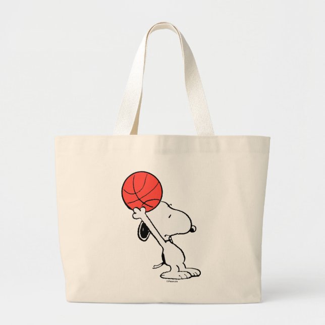 Bolsa Tote Grande Bola de Esportes da Varsity Snoopy (Frente)