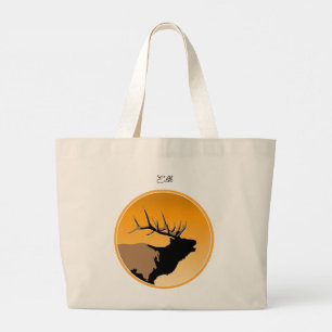 Bolsa Tote Grande Bola de Touro de Bugling na Arte Solitária Origina