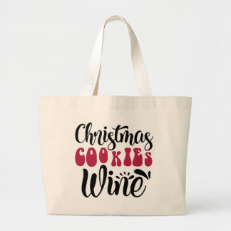 Bolsa Tote Grande Bolachas de Natal Jumbo - Saco de Tote de Vinho