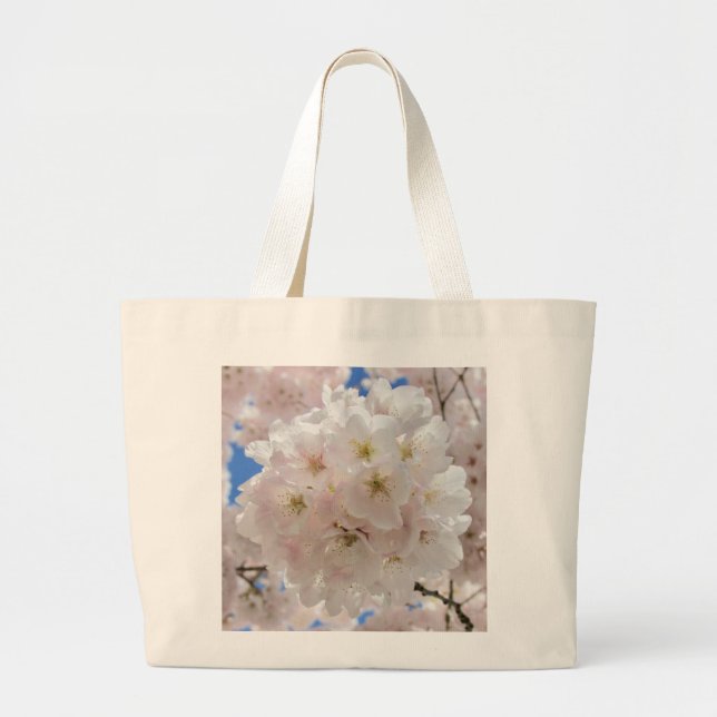 Bolsa Tote Grande Bolas de Flor Rosa. (Frente)