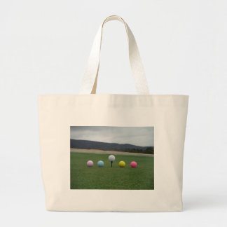 Bolsa Tote Grande Bolas de Golfe de cor brilhante em uma montanha
