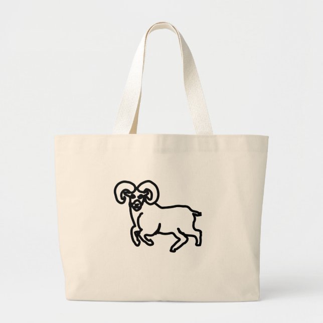 Bolsa Tote Grande Bold Ram Zodiac Tote Bag (Frente)