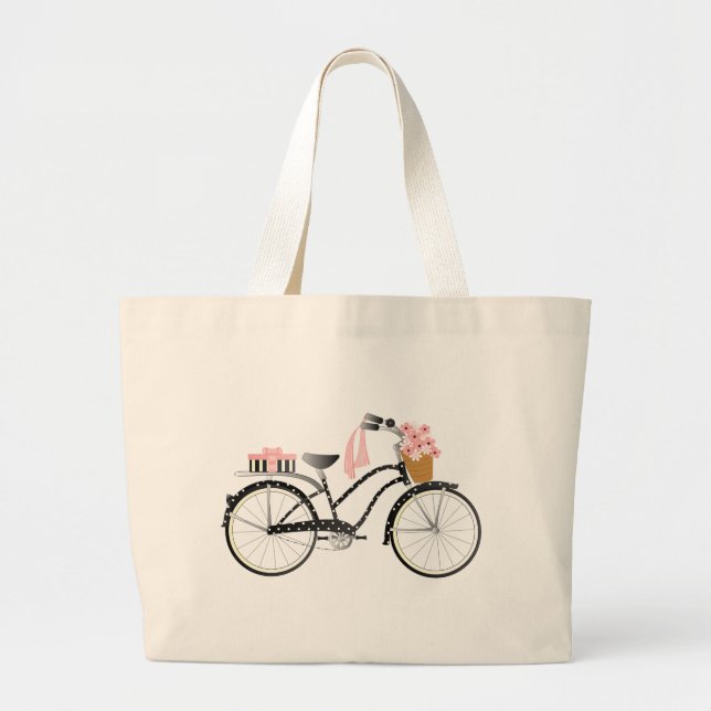 Bolsa Tote Grande Bolinhas Bike (Frente)
