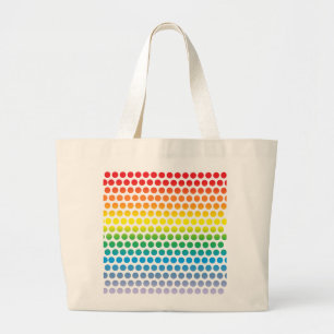 Bolsa Tote Grande Bolinhas brancas arco-íris