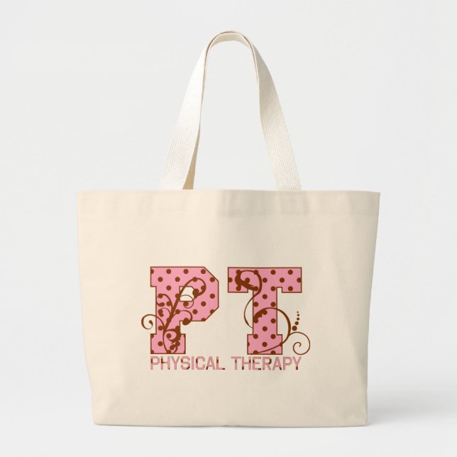 Bolsa Tote Grande bolinhas cor-de-rosa e marrons da pinta (Frente)