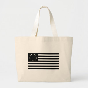 Bolsa Tote Grande Bolsa grande de arte de linha preta da bandeira de