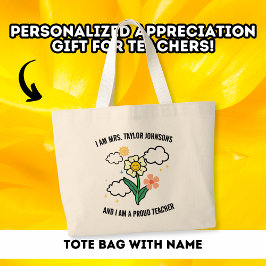 Bolsa Tote Grande Bolsa Grande de Flores Personalizada para Professo