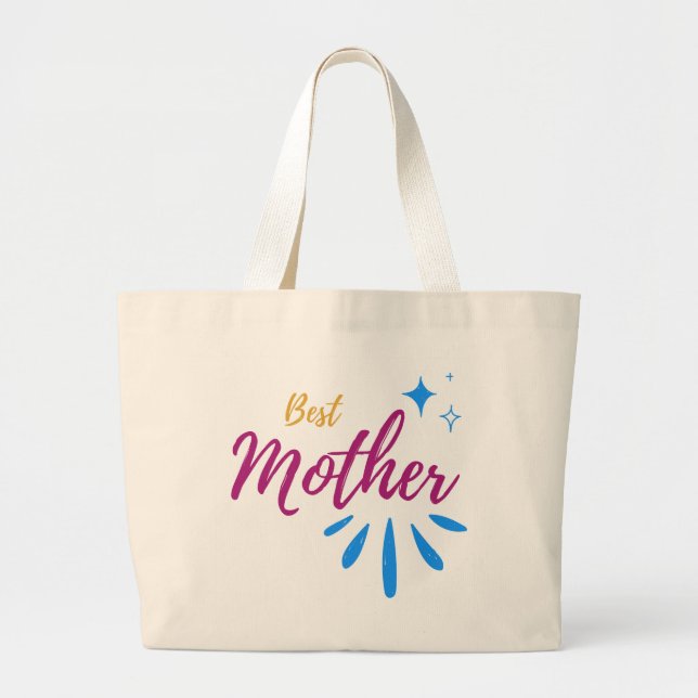 Bolsa Tote Grande Bolsa Grande de Mão Melhor Mãe (Frente)