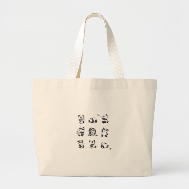 Bolsa Tote Grande Bolsa Grande Estampada Panda (Frente)