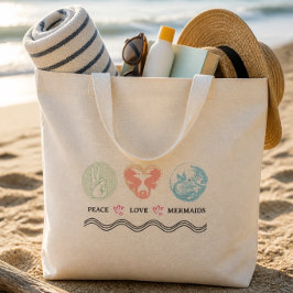 Bolsa Tote Grande Bolsa Grande Paz Amor Sereias