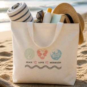 Bolsa Tote Grande Bolsa Grande Paz Amor Sereias