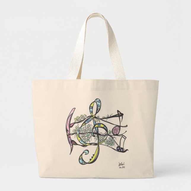 Bolsa Tote Grande bolsa grande — Peça de madeira (Frente)