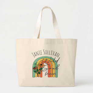 Bolsa Tote Grande Bolsa Grande Personalizada com Nome em Arco-Íris