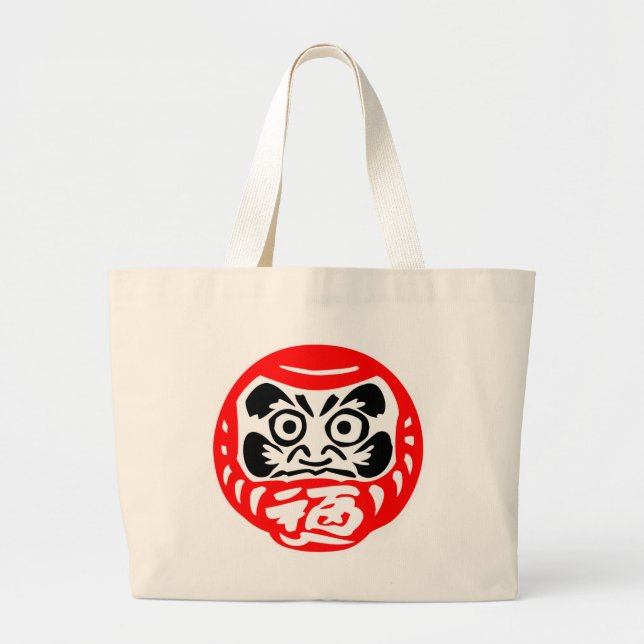 Bolsa Tote Grande Boneco Daruma (Frente)
