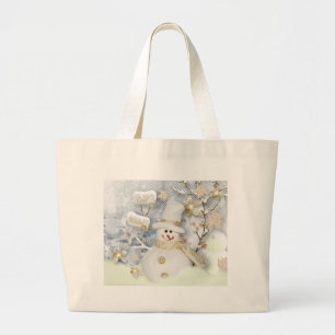 Bolsa Tote Grande Boneco de neve frio do inverno
