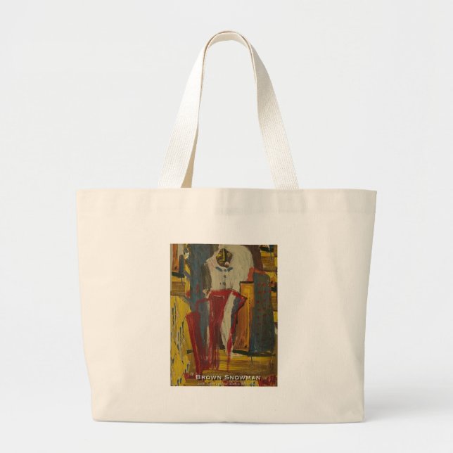 Bolsa Tote Grande boneco de neve marrom (Frente)