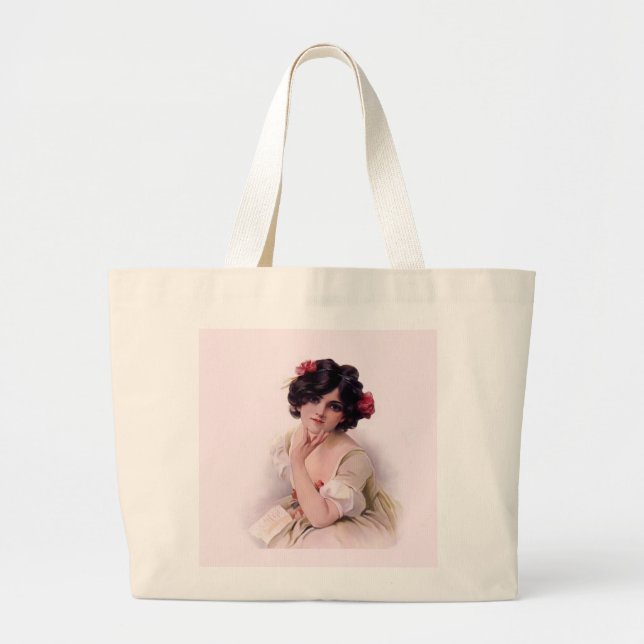 Bolsa Tote Grande Bonito a rosa (Frente)