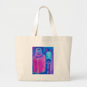 Bolsa Tote Grande Bonito no verniz para as unhas cor-de-rosa
