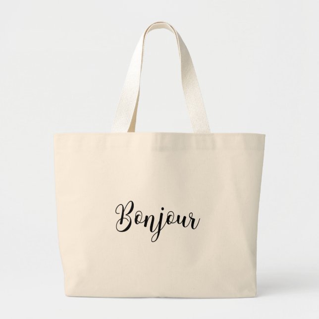 Bolsa Tote Grande Bonjour-blackText (Frente)