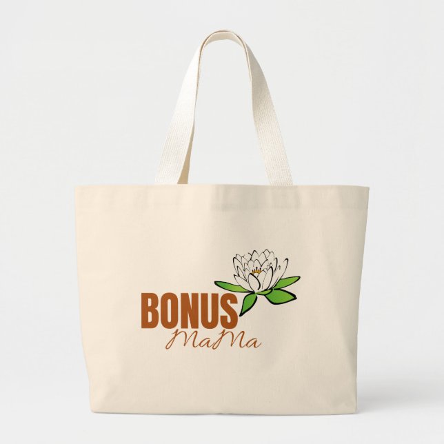 Bolsa Tote Grande BONUS Ma Floral Tote Bag - Presente Orgulhoso e Ad (Frente)